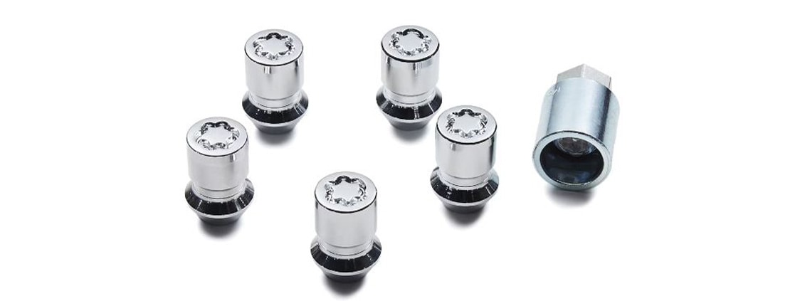 Kit 5 Tuercas de Seguridad Cromadas con 1 Llave