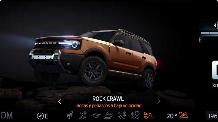 Modo de manejo Rock Crawl de la Ford Bronco Sport