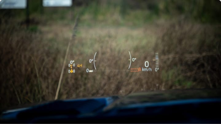 Proyección en el parabrisas del Heads Up Display