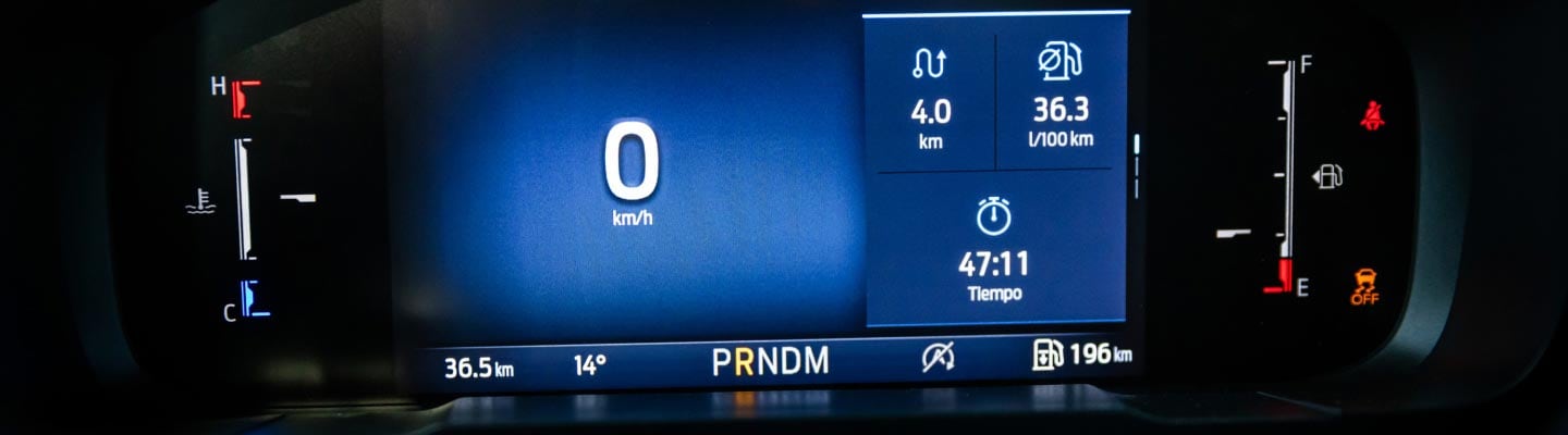 Panel de instrumentos de 9 pulgadas de la Ford Maverick