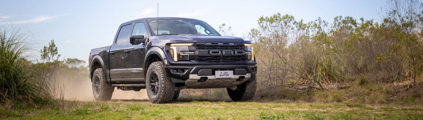 F-150 Raptor negra con control de estabilidad