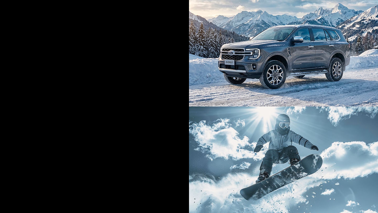SUV Ford Everest en ruta nevada
