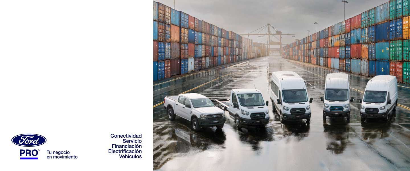 Vehículos comerciales Ford Pro: Ranger y las Transit Van, Chasis y Minibus