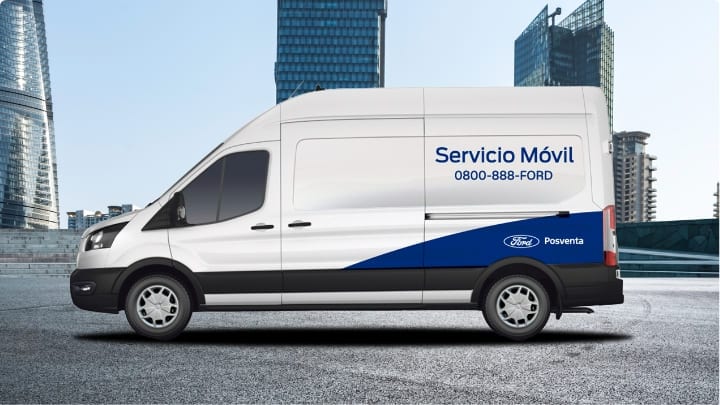 Camioneta Transit del servicio móvil de Ford