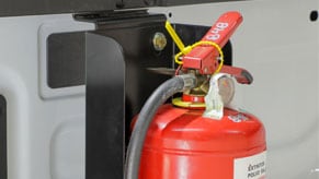 Soporte matafuego para caja de carga