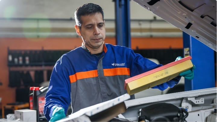 Técnico especializado cambiando el filtro de aire