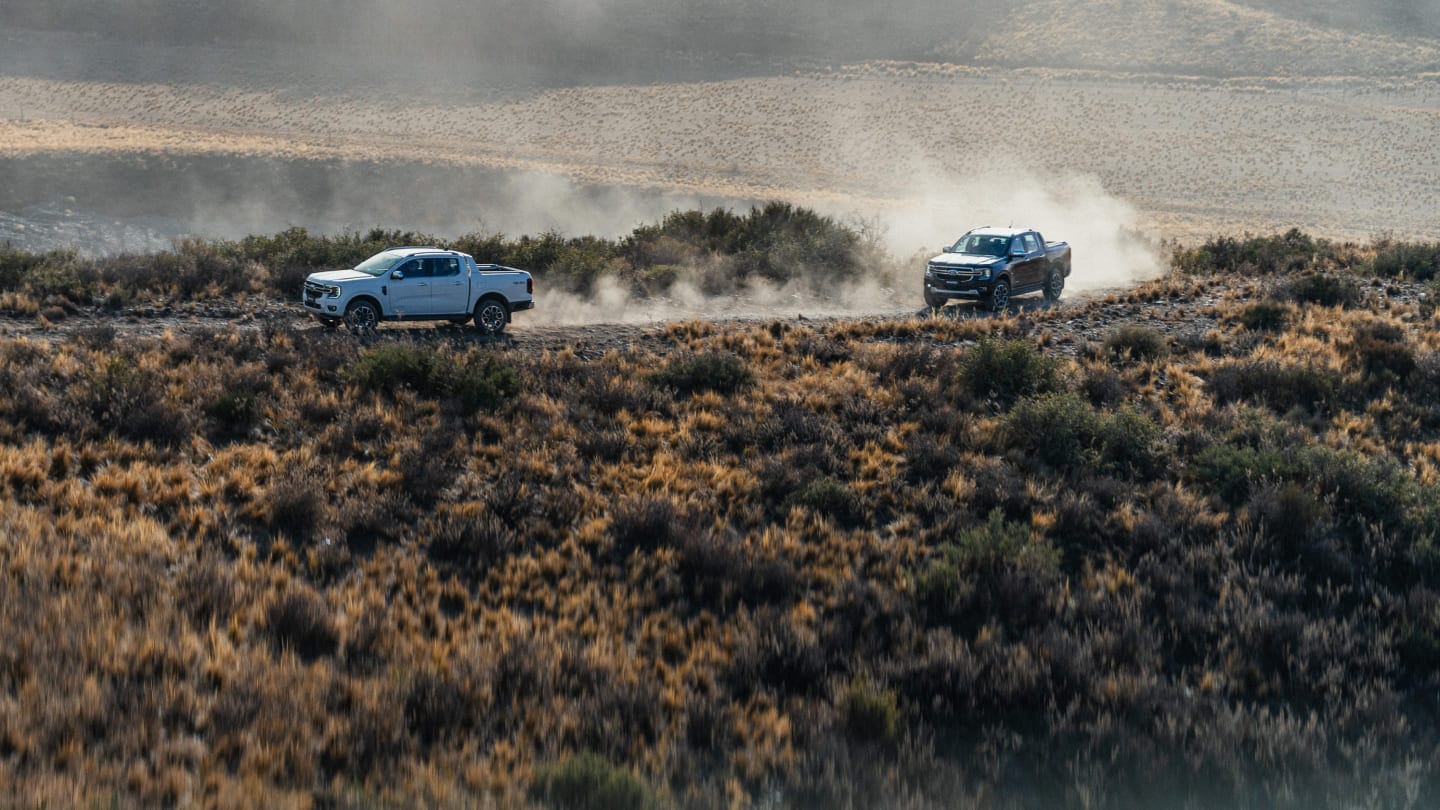 Dos camionetas Ranger en la Ranger Experience