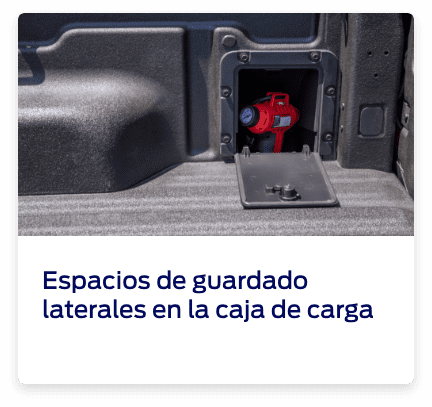 Espacios de guardado laterales en la caja de carga