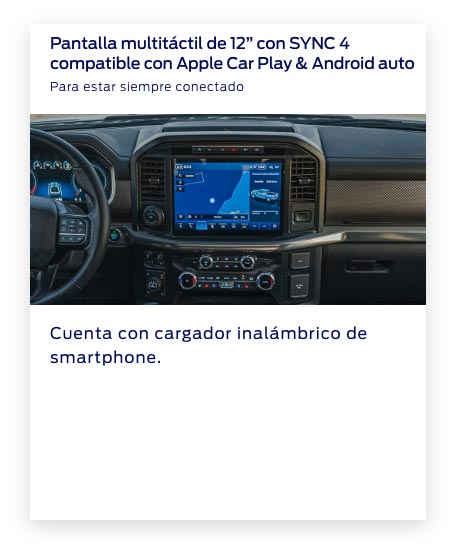 Pantalla con SYNC 4 de la F-150 Raptor